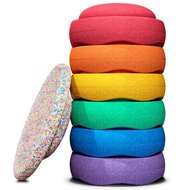 Stapelstein&reg; Original RAINBOW Set 6+1 Balanceboard Confetti