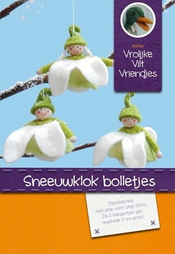 Atelier Vrolijke Viltvriendjes - Sneeuwklok Bolletjes