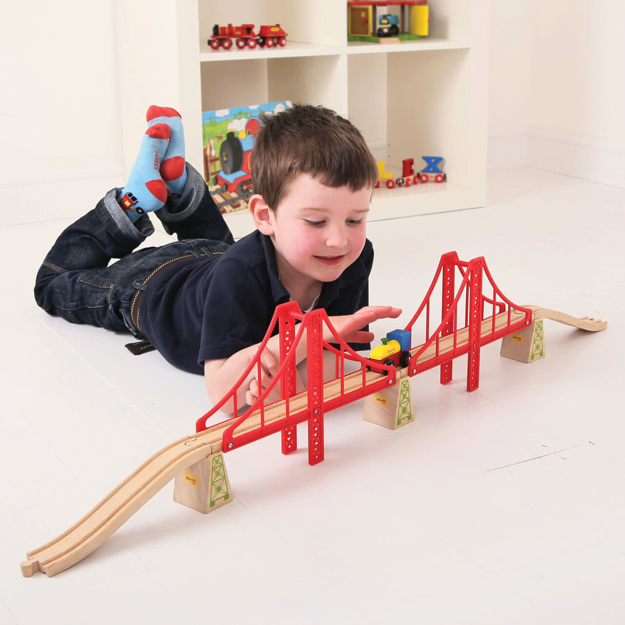 Bigjigs Rail - Dubbele Hangbrug / Double Suspension Bridge | Speel je Wijs