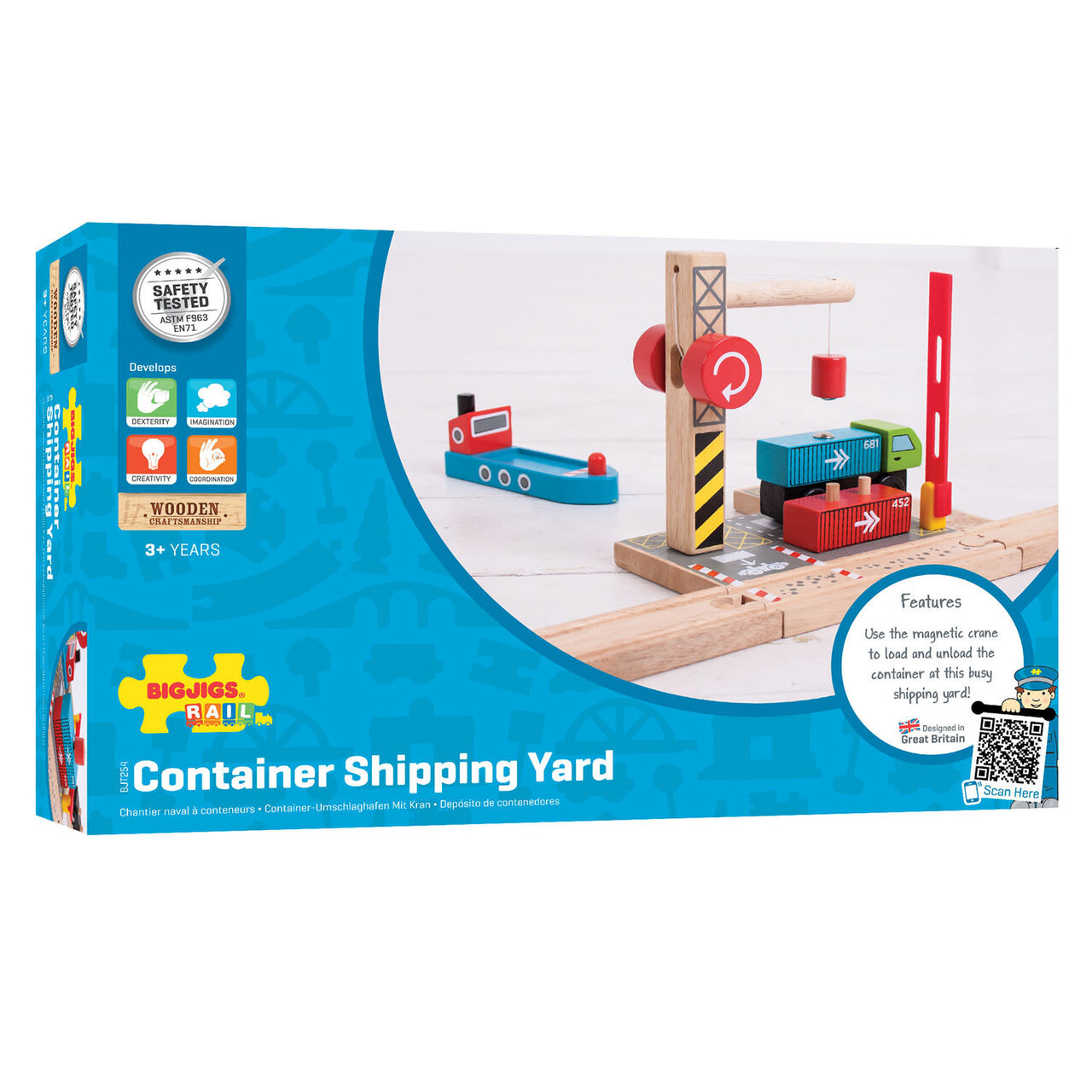 Bigjigs Rail - Containerschip / Container shipping Yard | Speel je Wijs