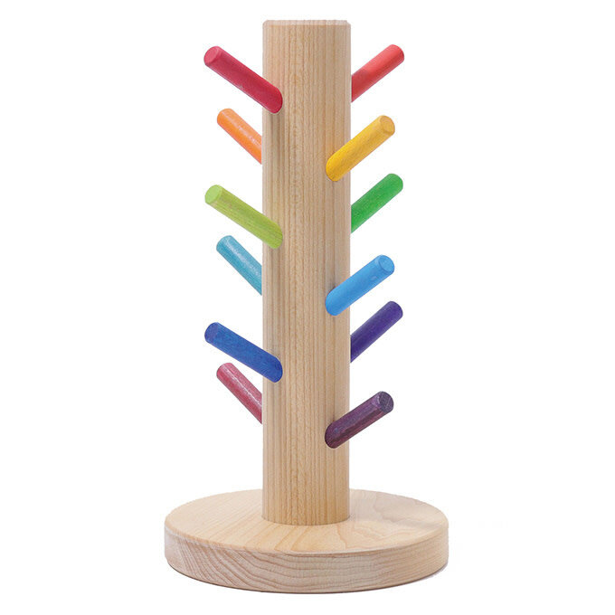 Grimm's Sorteerboom voor houten Ringen - Rainbow | Speel je Wijs