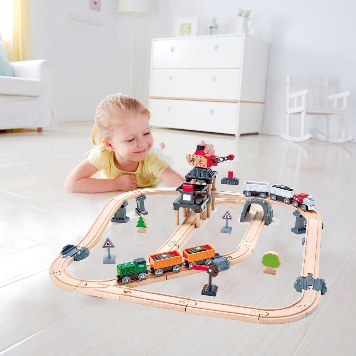 Hape Houten Treinbaan - Mijnbouw set | Speel je Wijs