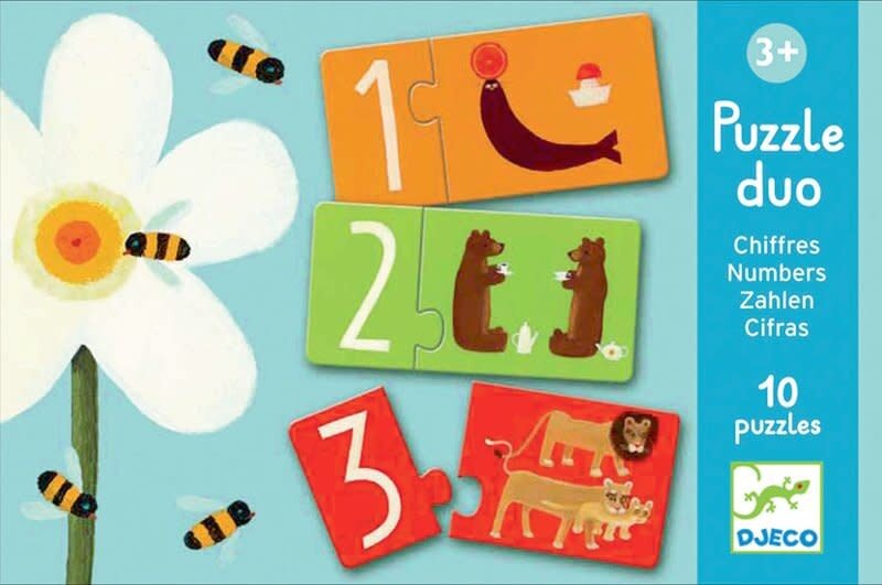 Djeco Puzzel Duo cijfers 10 stukjes  3+ | Speel je Wijs