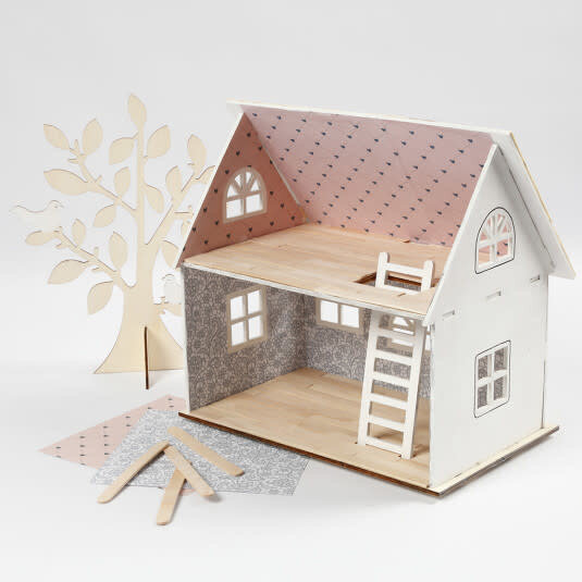 Creotime Diy Miniatuur houten Poppenhuis  | Speel je Wijs