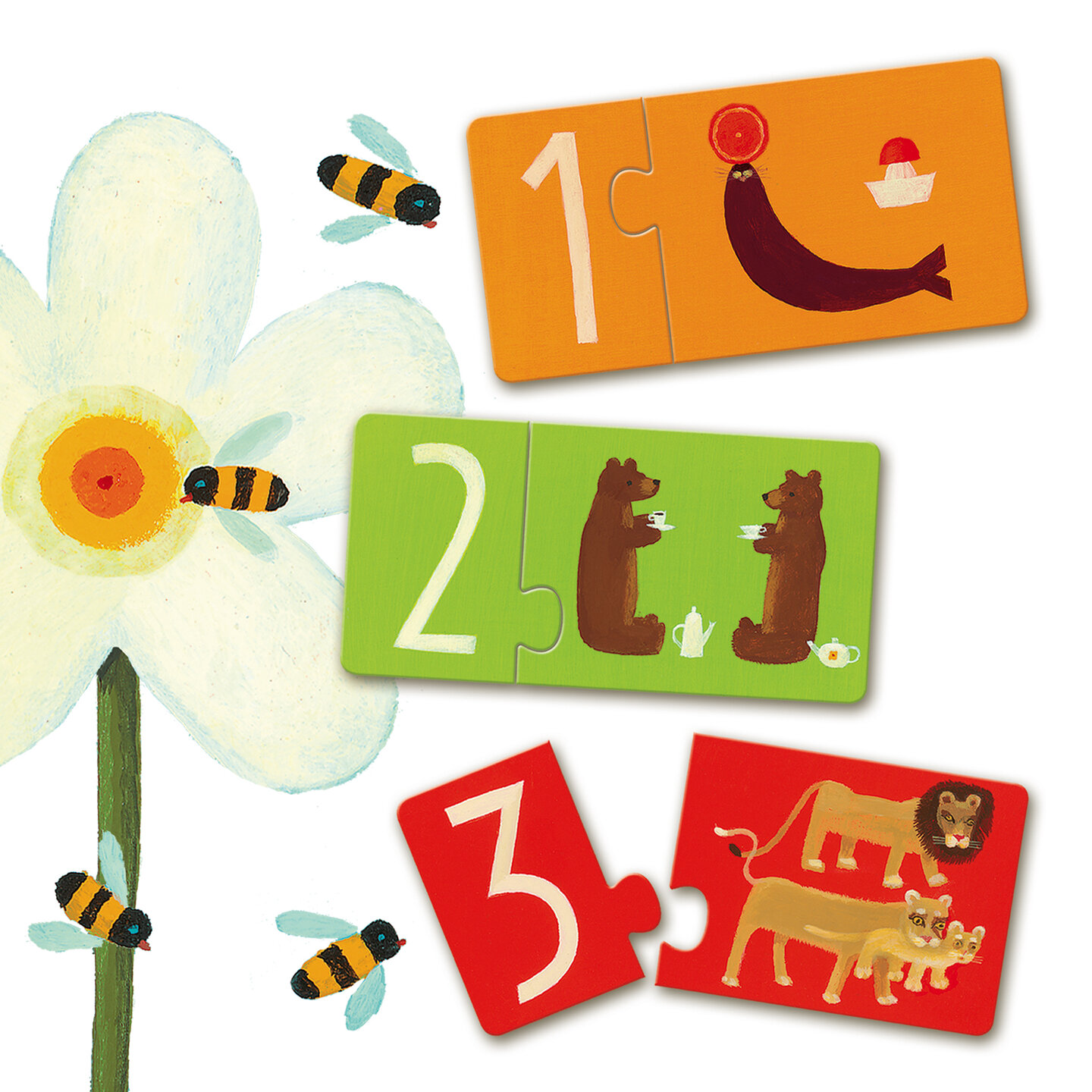 Djeco Puzzel Duo cijfers 10 stukjes  3+ | Speel je Wijs