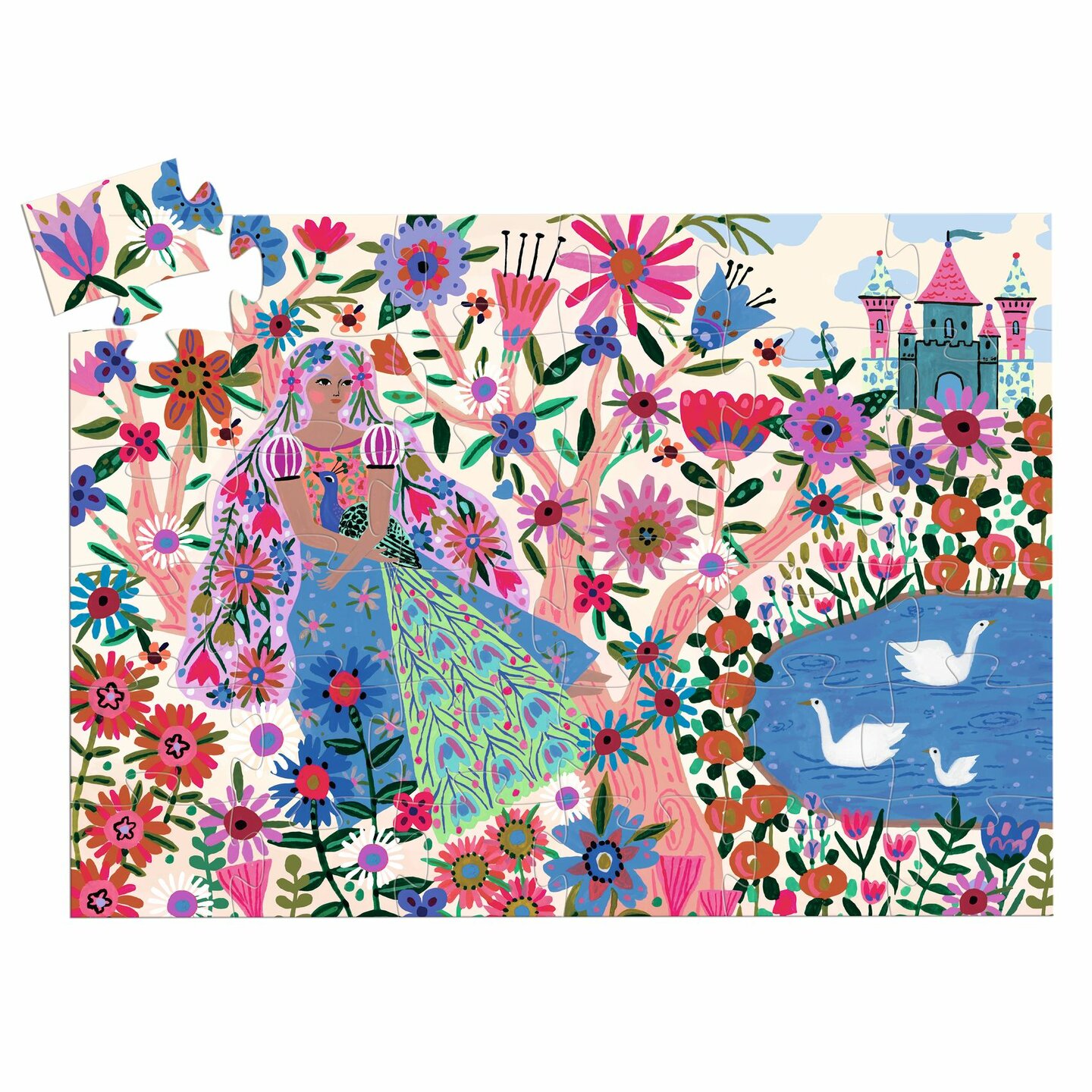 Djeco-Puzzel Prinses en haar Pauw | 36st. / 4+