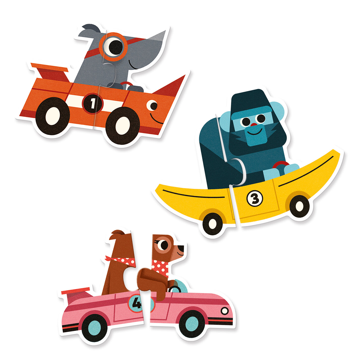 Djeco Duo Puzzel Racewagens 2+ | Speel je Wijs
