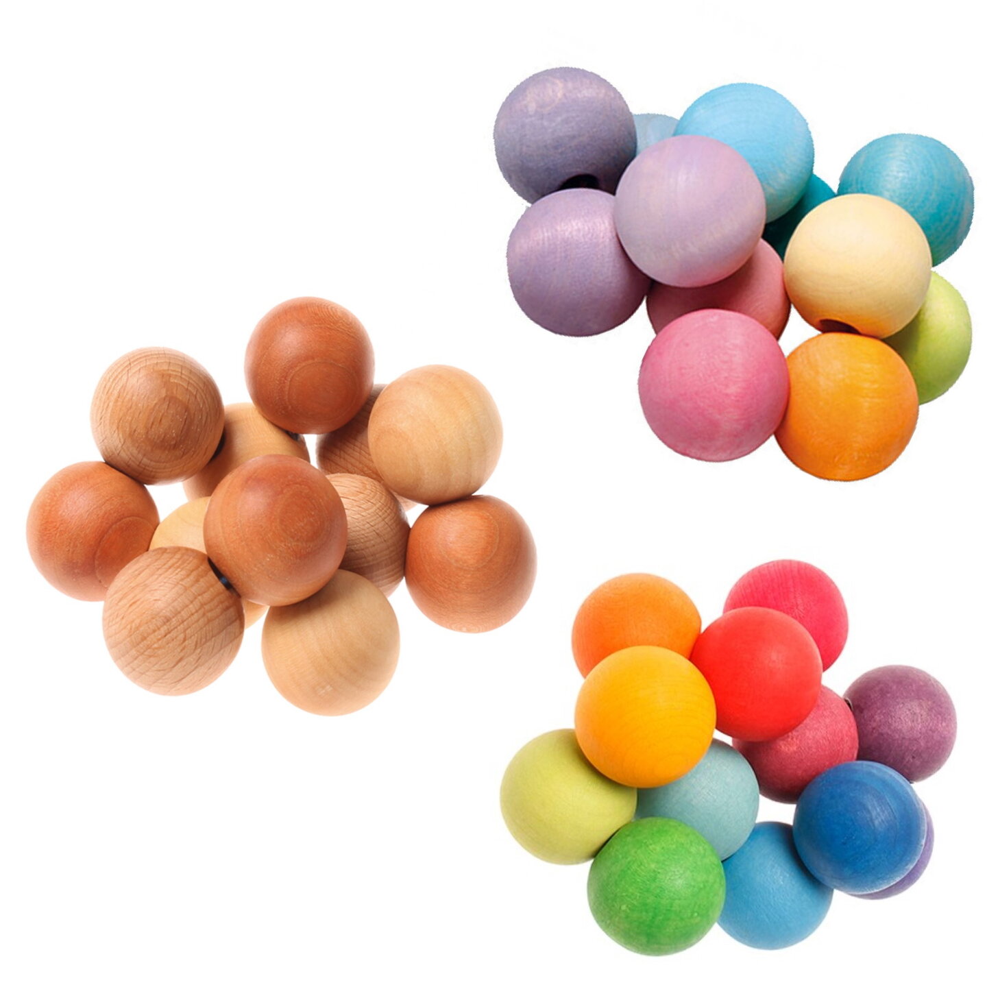 Grimm's houten Grijpspeeltje Kralen - Naturel 