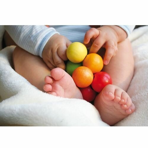 Grimm's houten Grijpspeeltje Kralen - Naturel 