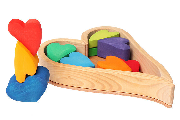 Grimm's houten Blokkenset Hartjes