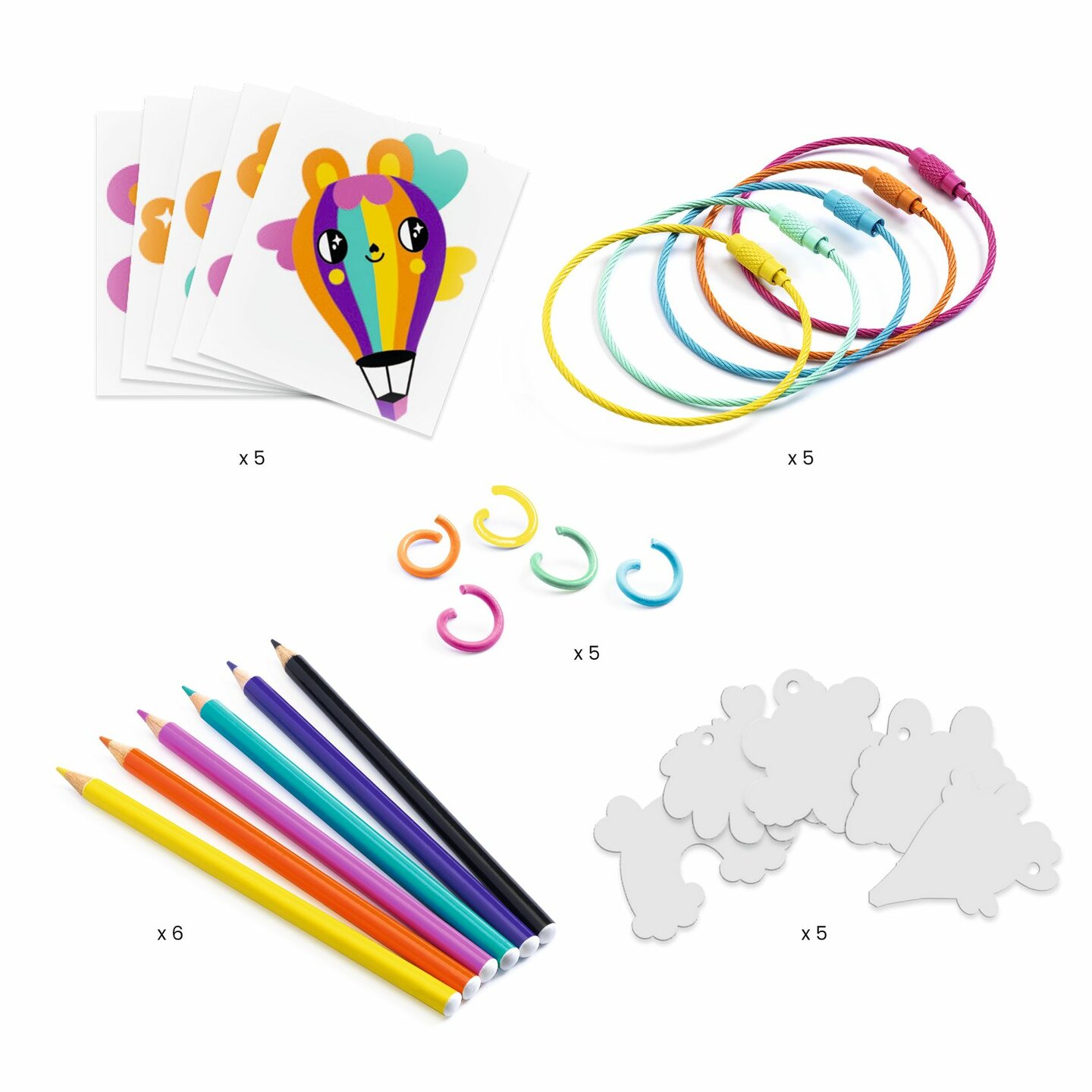 Djeco Artistic Krimpfolie Set - Sleutelhanger Kawaii 6-10 jaar | Speel je Wijs