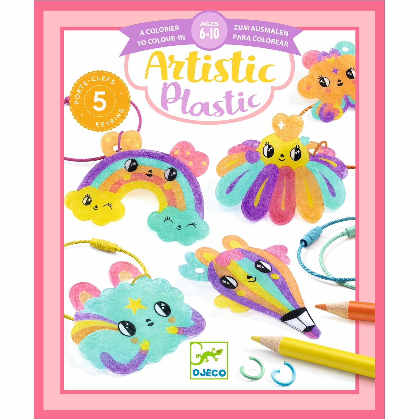 Djeco Artistic Krimpfolie Set - Sleutelhanger Kawaii 6-10 jaar | Speel je Wijs
