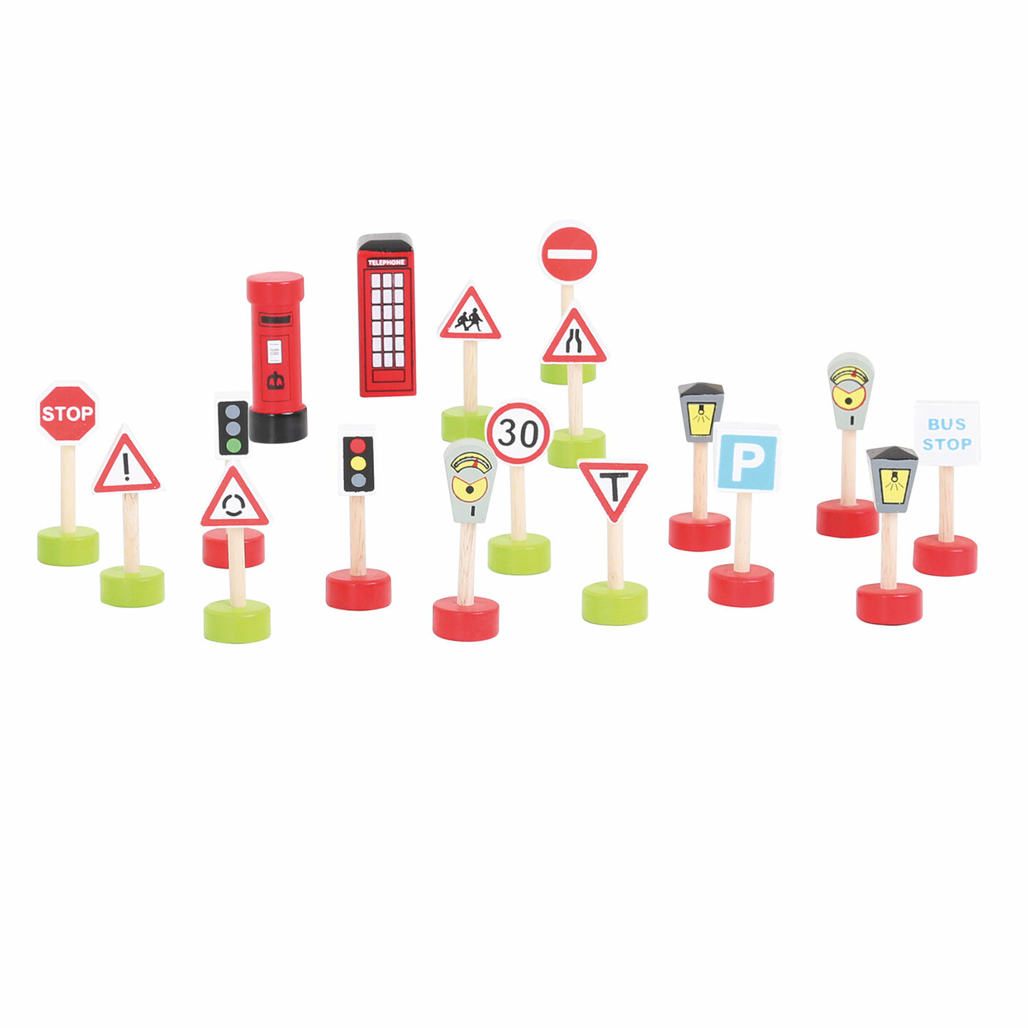 Bigjigs Houten verkeersborden | 18dlg