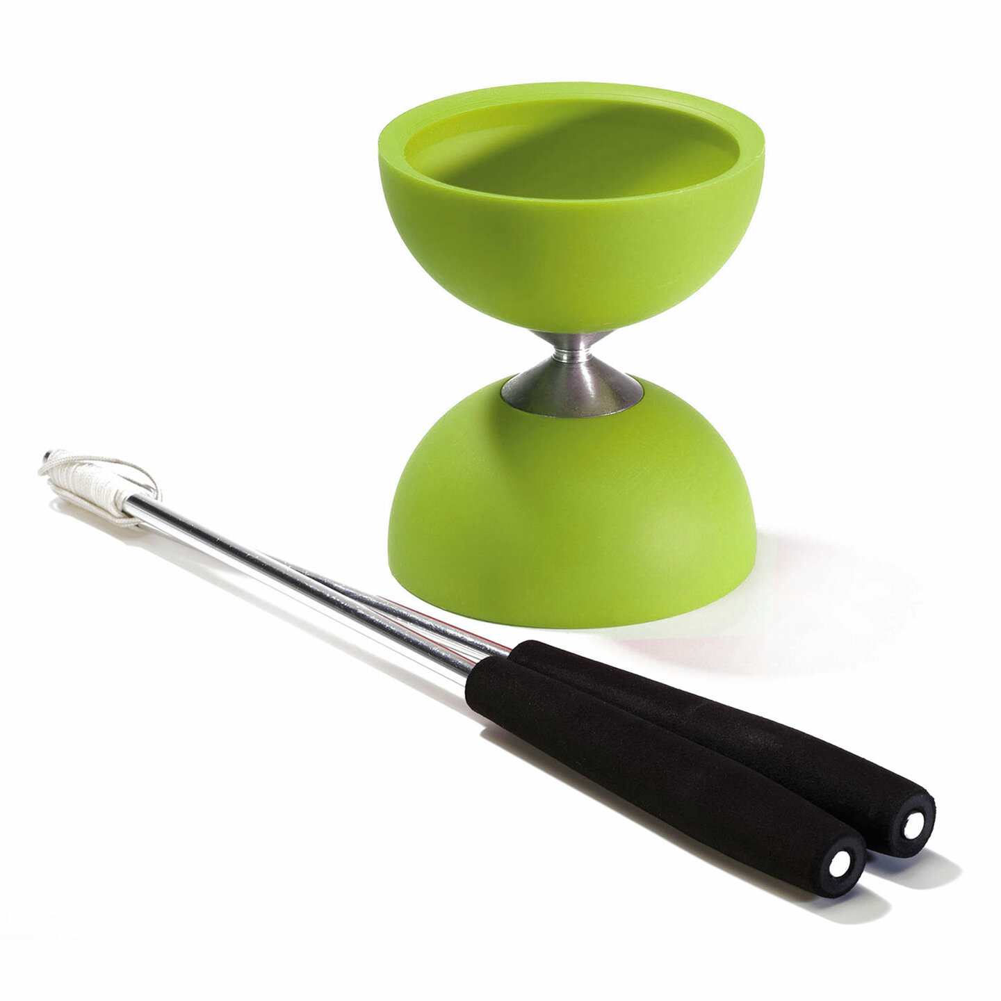 Rubber Diabolo met Aluminium Stokken - Groen | Speel je Wijs