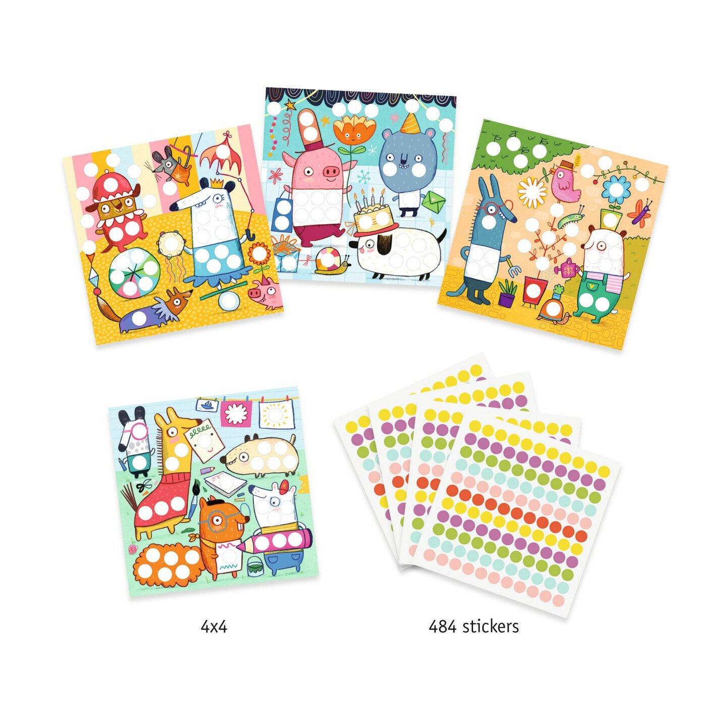 Djeco Creatief met Stickers Dieren 3-6 jaar| Speel je Wijs