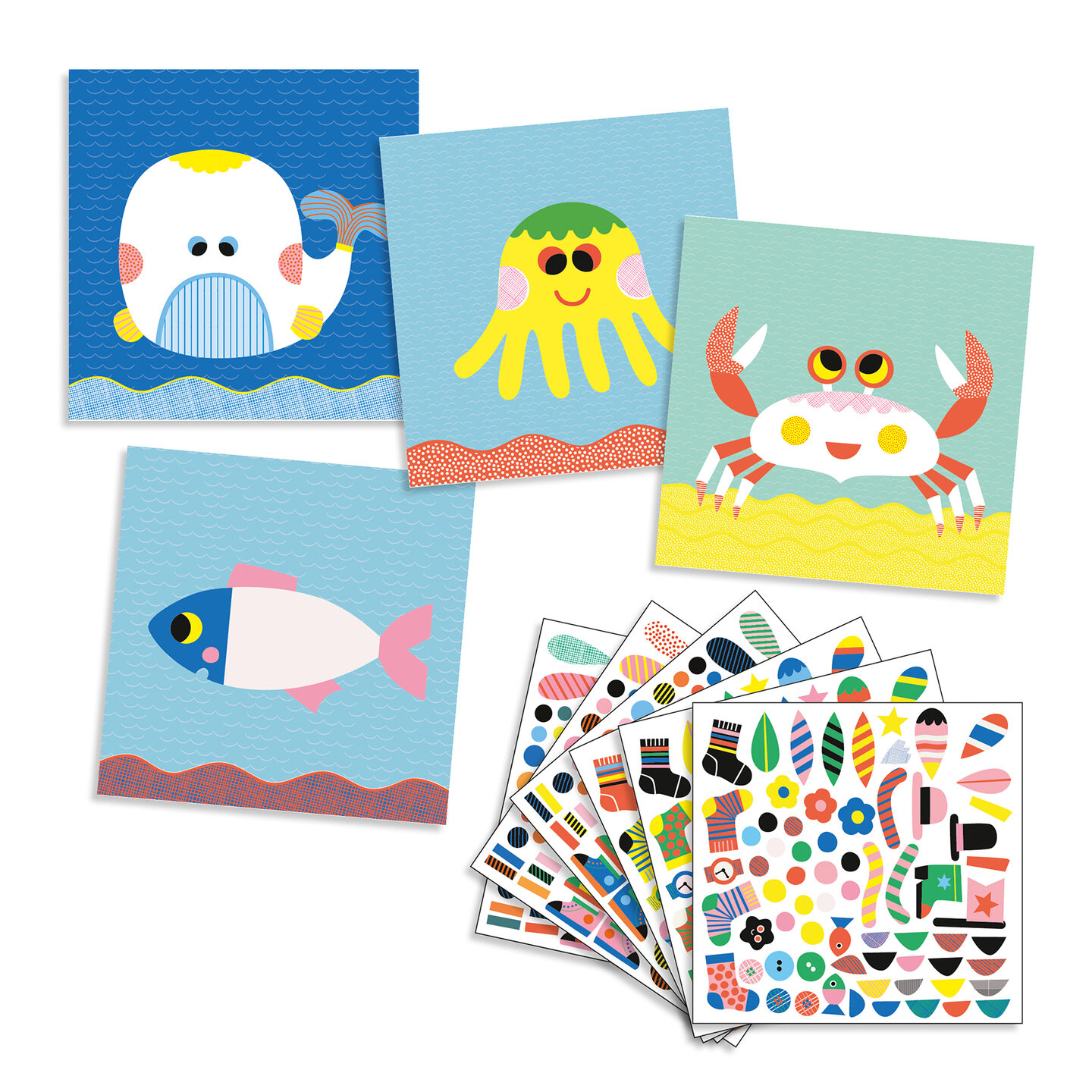 Djeco Creatief met Stickers Zeedieren 3-6 jaar | Speel je Wijs