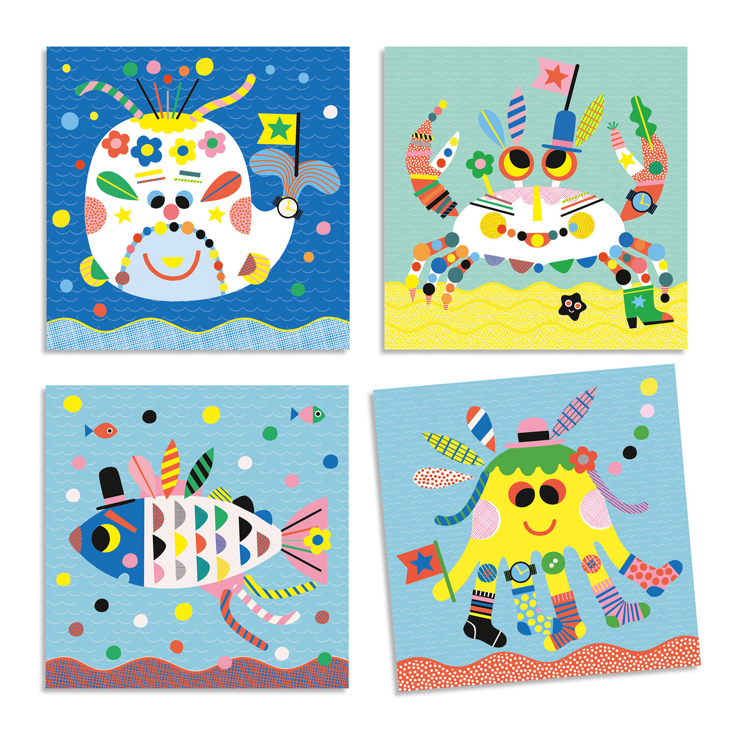 Djeco Creatief met Stickers Zeedieren 3-6 jaar | Speel je Wijs