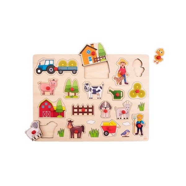 Engelhart Houten Knoppenpuzzel Boerderij groot 2+ | Speel je Wijs