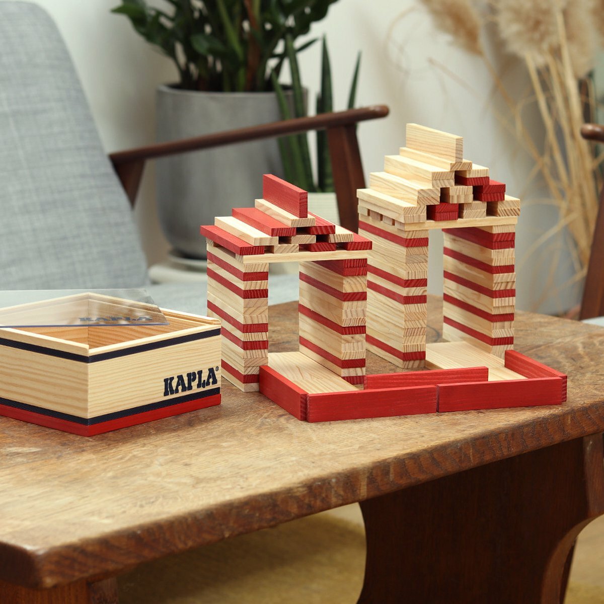 Kapla 40 Squares - Gekleurde plankjes Rood | Speel je Wijs