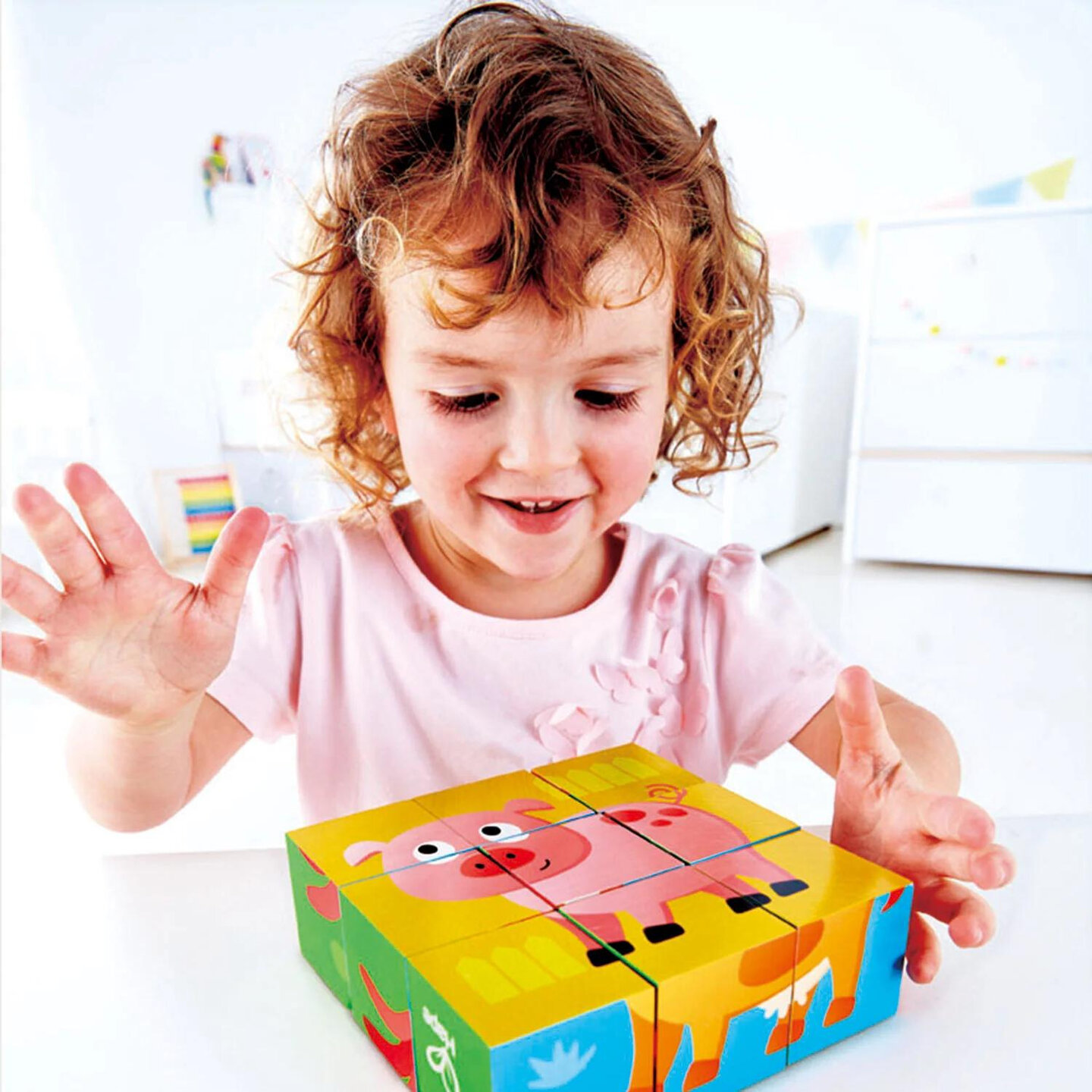 Hape-Blokpuzzel boerderijdieren| Speel je Wijs