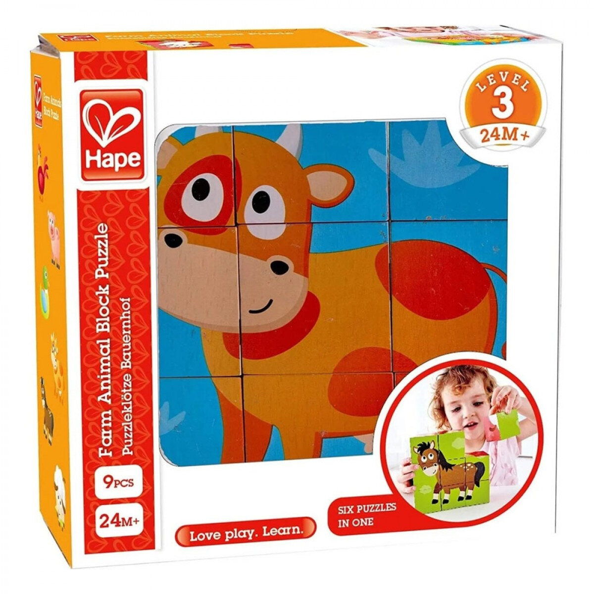 Hape-Blokpuzzel boerderijdieren| Speel je Wijs