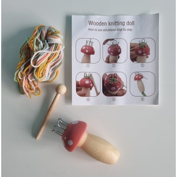 Simply Houten Punniksetje Paddenstoel Pastel 