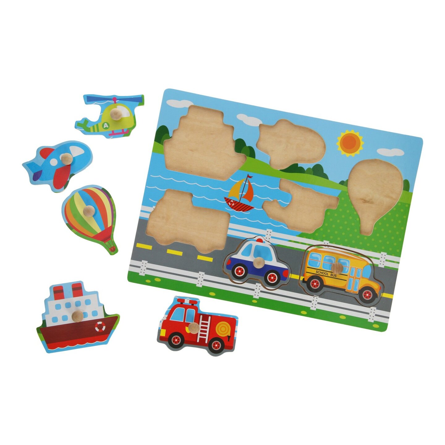 Houten Inlegpuzzel (knoppenpuzzel) (per stuk)