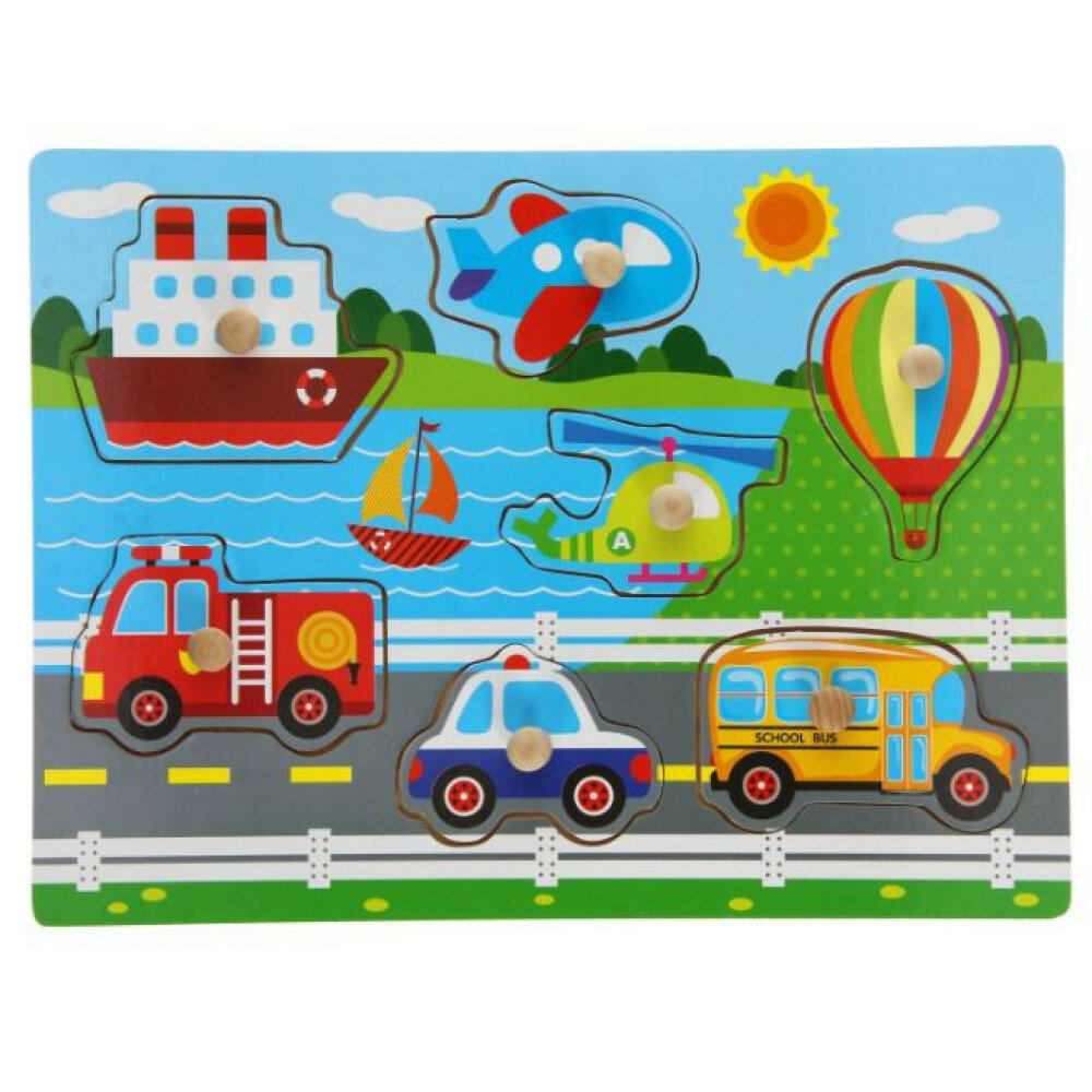 Houten Inlegpuzzel (knoppenpuzzel) (per stuk)