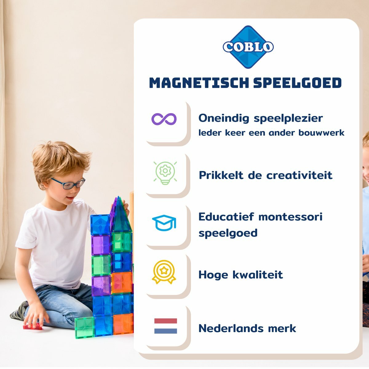 Coblo-Classic 8st. Magnetisch speelgoed | Speel je Wijs