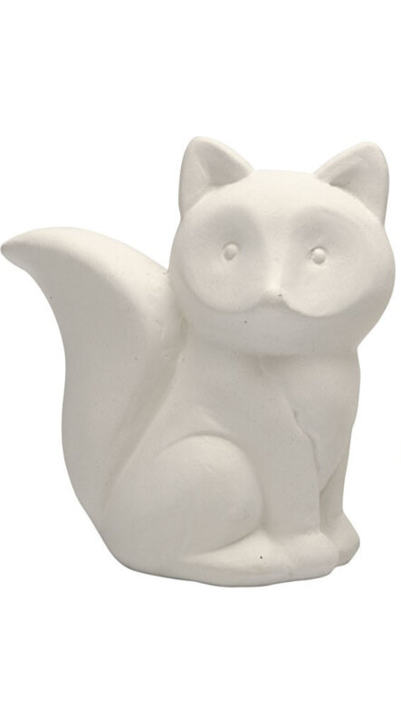 CC Spaarpot Vos van ruw wit Terracotta | Speel je Wijs
