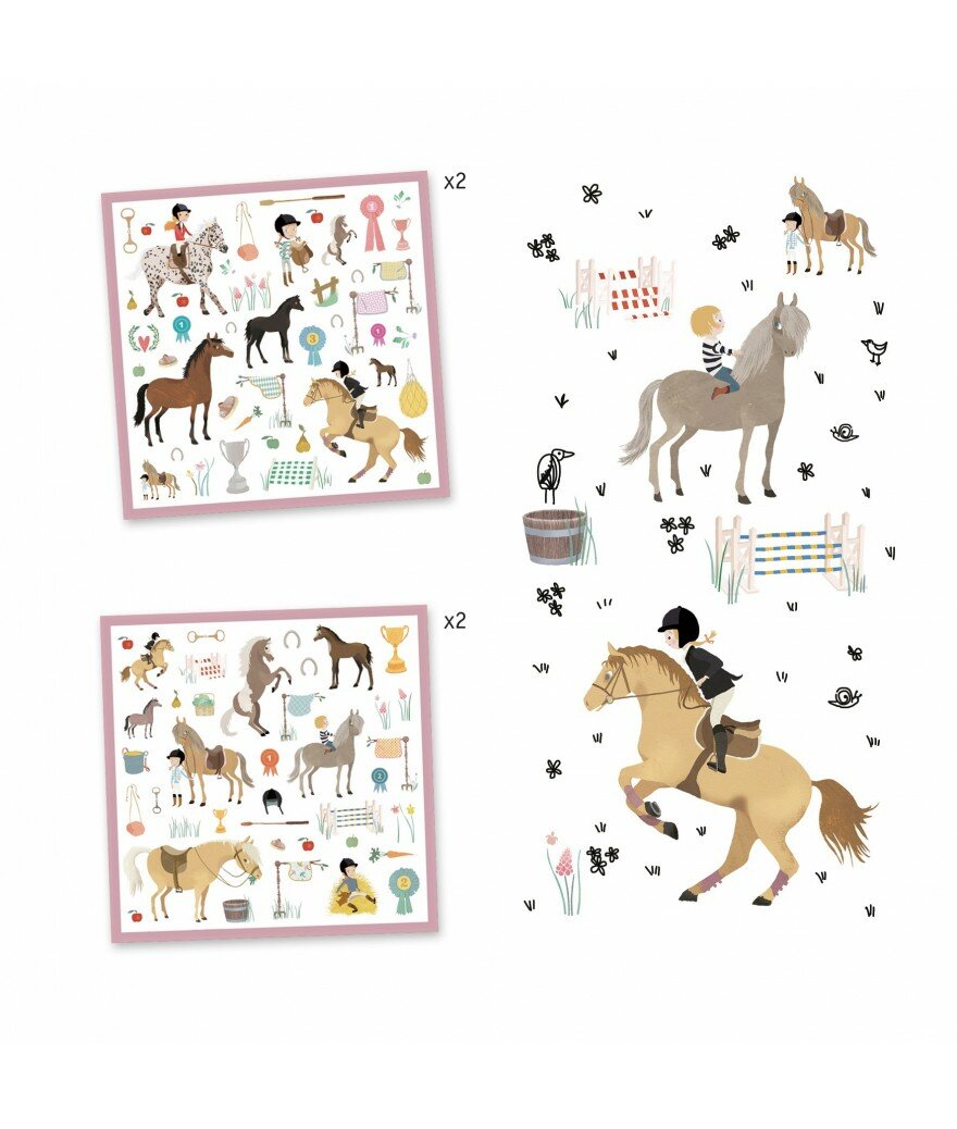 Djeco Stickers Paarden 4+| Speel je Wijs