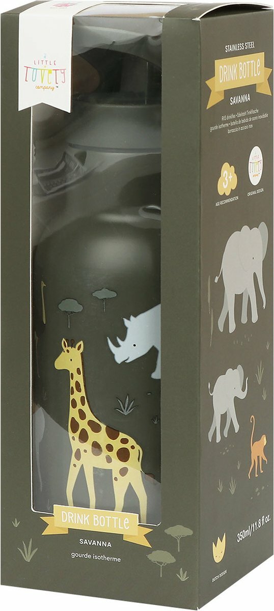a Little Lovely Company RVS Drinkfles Savanne  | Speel je Wijs