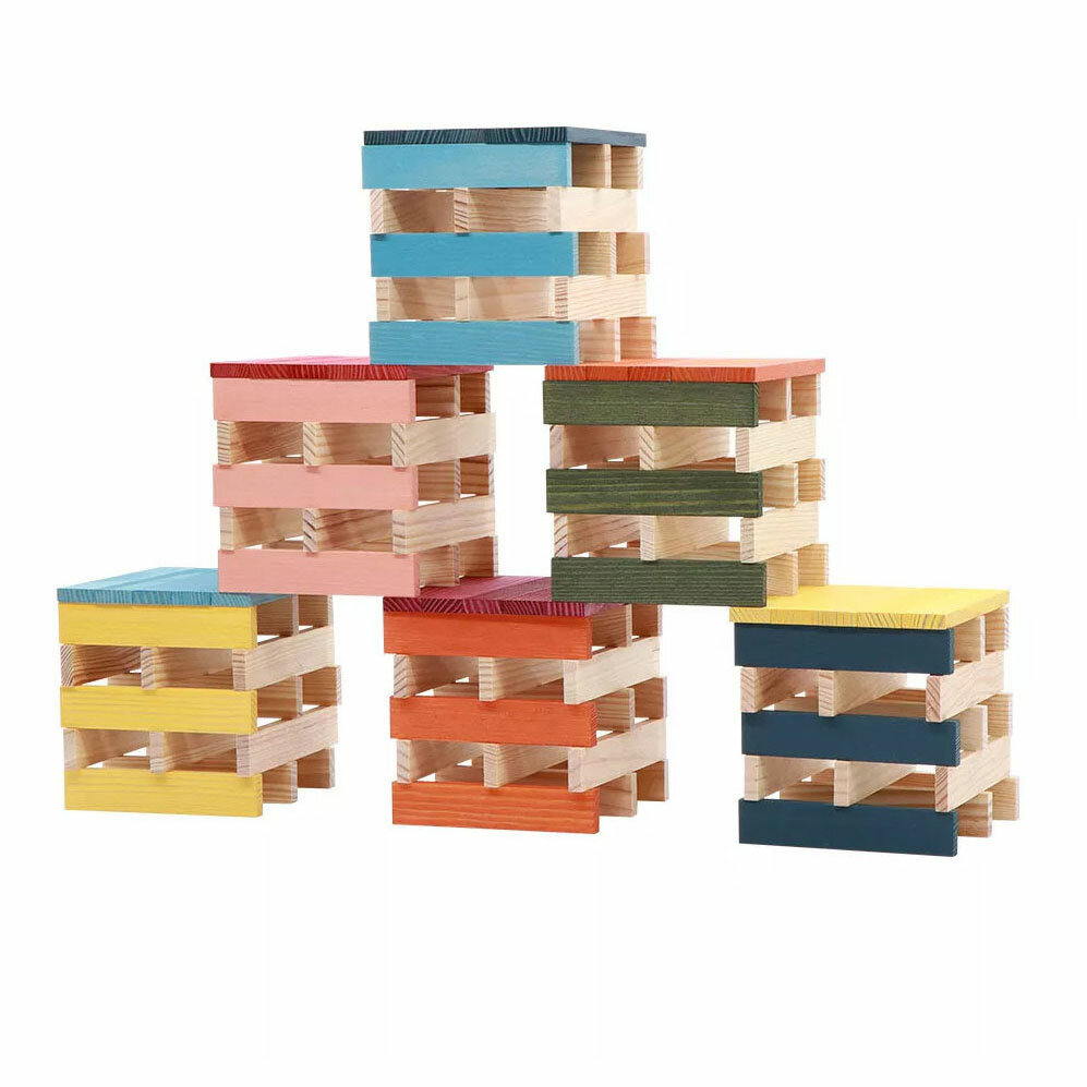 Kapla | Octocolor Houten plankjes in acht kleuren (100st.) | Speel je Wijs