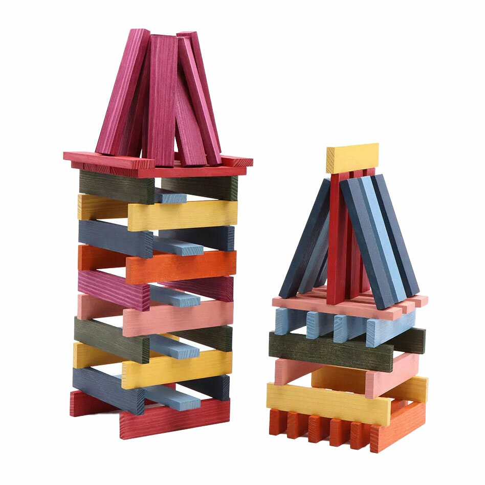 Kapla | Octocolor Houten plankjes in acht kleuren (100st.) | Speel je Wijs