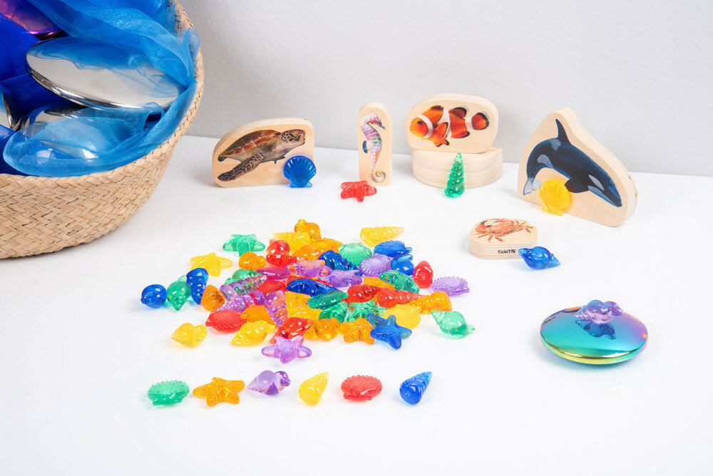 TickiT Doorschijnende kleuren Schelpen 72-delig | Speel je Wijs