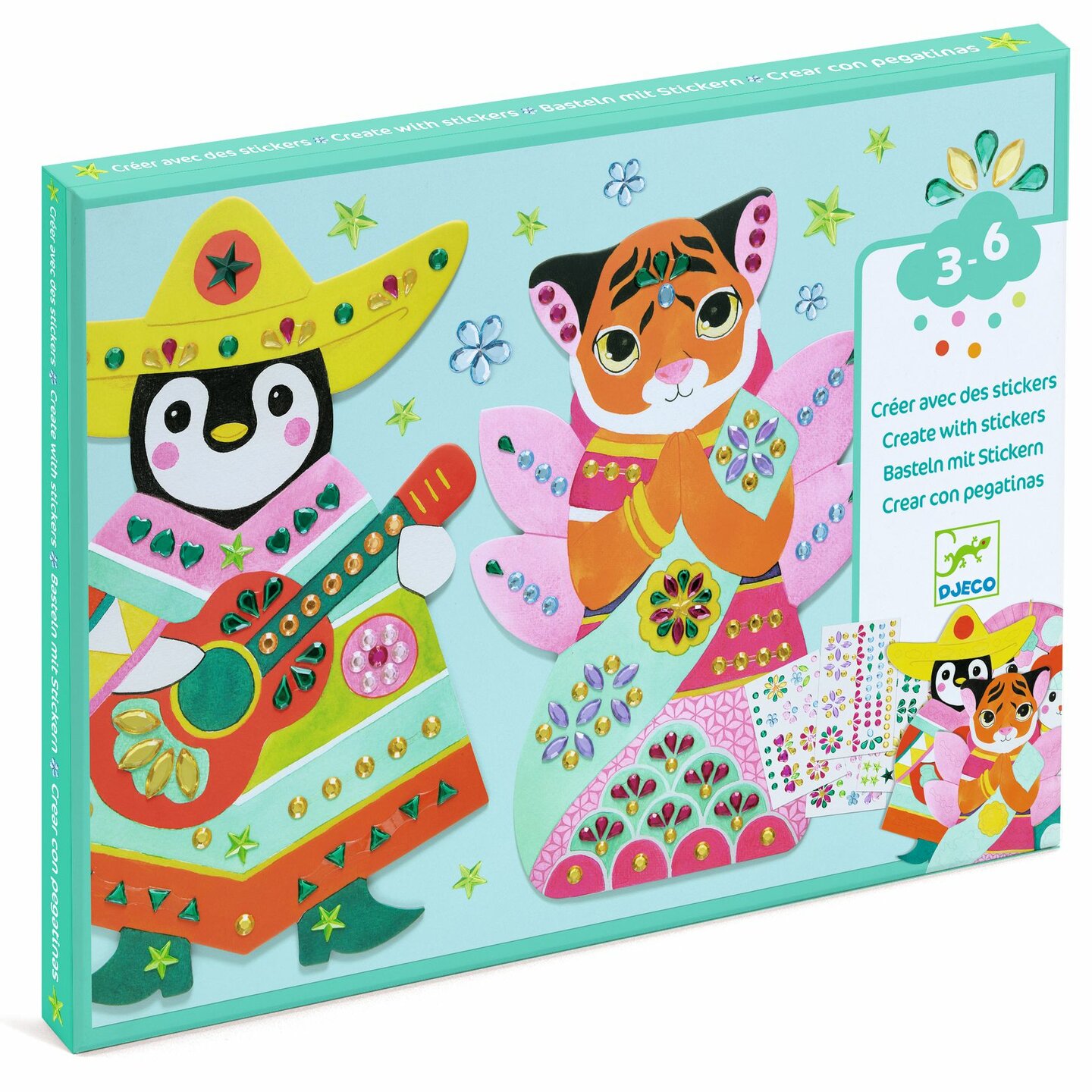 Djeco Creatief met stickers Glanzend 3-6 jaar| Speel je Wijs