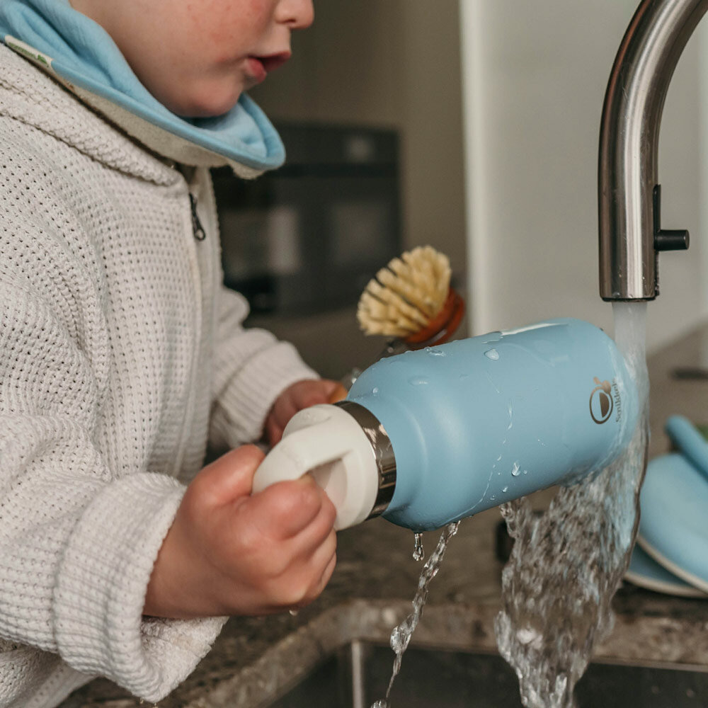 Smikkels RVS Thermos Drinkfles 350ml - Blauw | Speel je Wijs