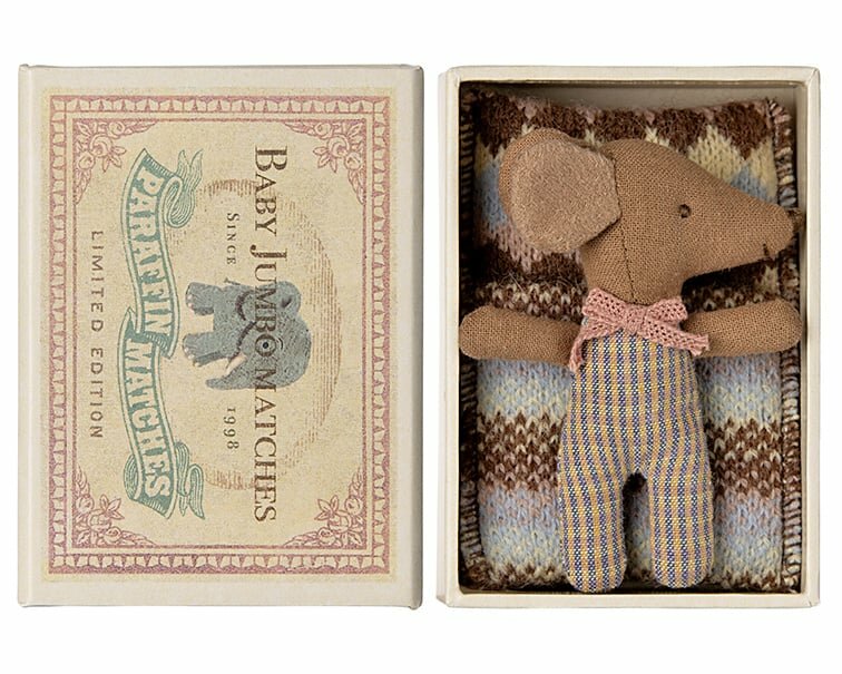 Maileg Sleepy/Wakey Baby Muis in Lucifersdoosje Rose | Speel je Wijs