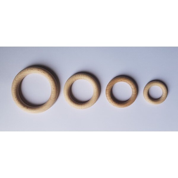Houten Ring - 70mm x 10mm - 3 Stuks | Speel je Wijs
