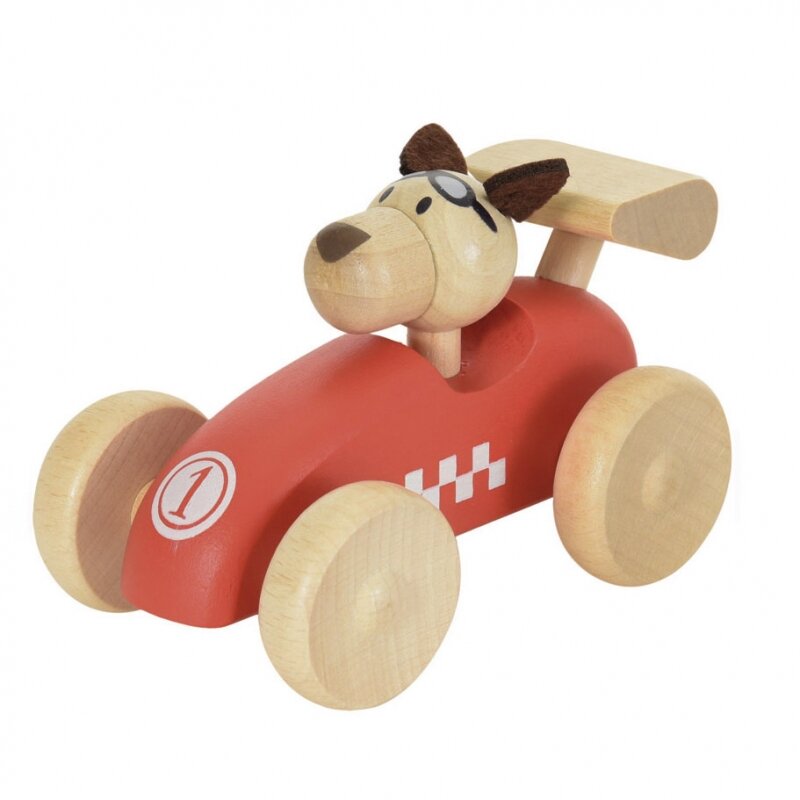 Egmont Toys Houten Raceauto met hond | Speel je Wijs