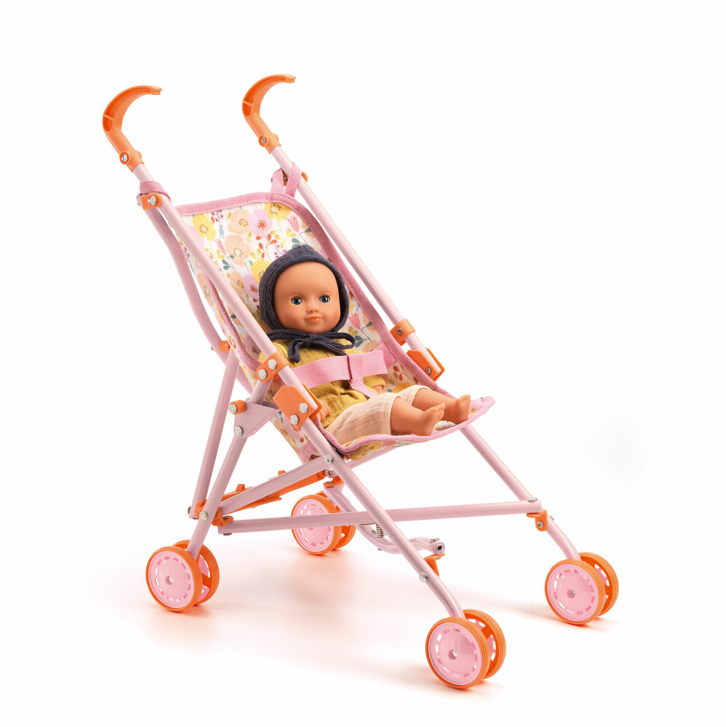 Djeco Poppen Buggy - Flowers 54 cm | Speel je Wijs