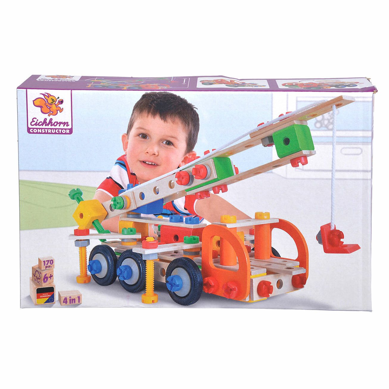 Eichhorn Constructor Kraanwagen 4in1 - 170 Delig - 6+| Speel je Wijs