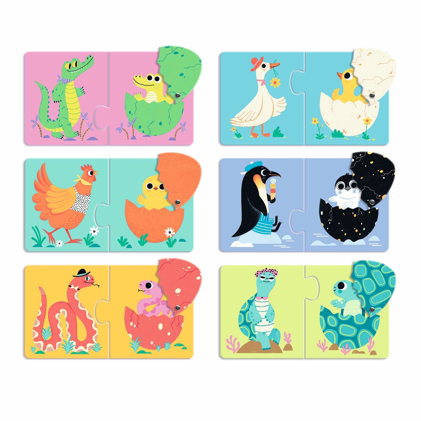 Djeco Puzzel Duo - Grappige Eieren 2+ | Speel je Wijs