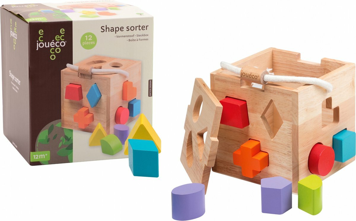 Jouéco | Houten Vormenstoof Kubus 1+| Speel je Wijs