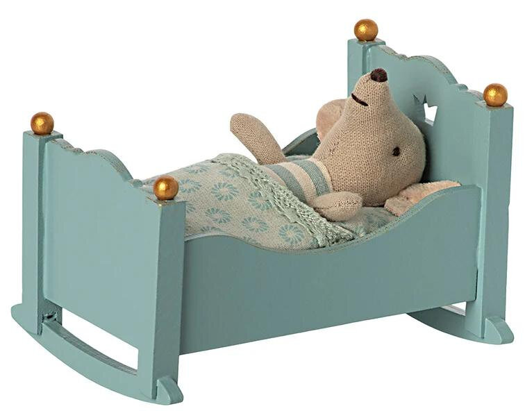 Maileg Houten Wieg blauw
