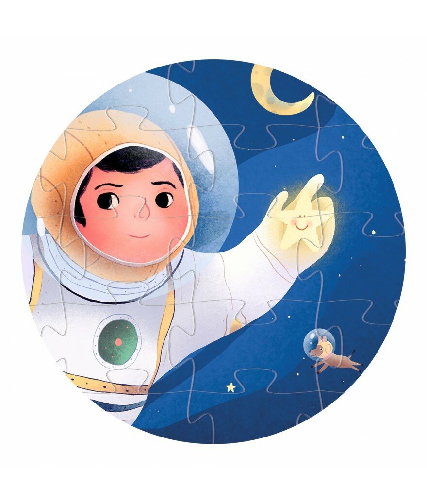 Djeco Silhouet Puzzel | Astronaut op de Maan 36 stukjes 4+
