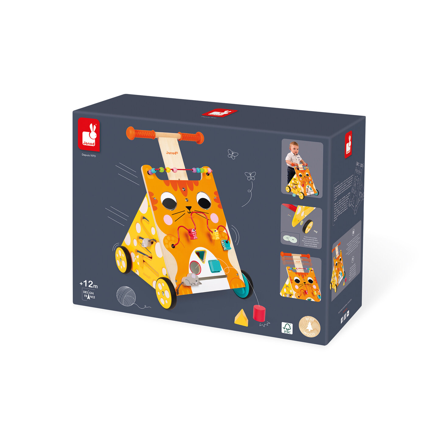 Janod - Loopwagen Kat 1+| Speel je Wijs