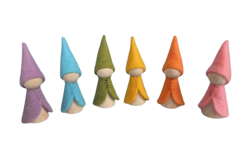 Atelier Pippilotta - Zes Regenboog Kabouters - Pastel | Speel je Wijs