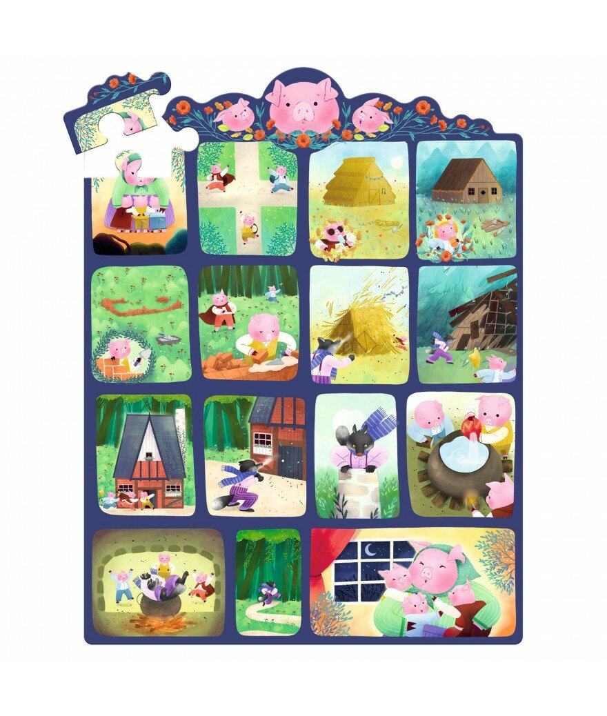 Djeco Story Puzzel | Three Little Pigs | 35 stukjes | Speel je Wijs