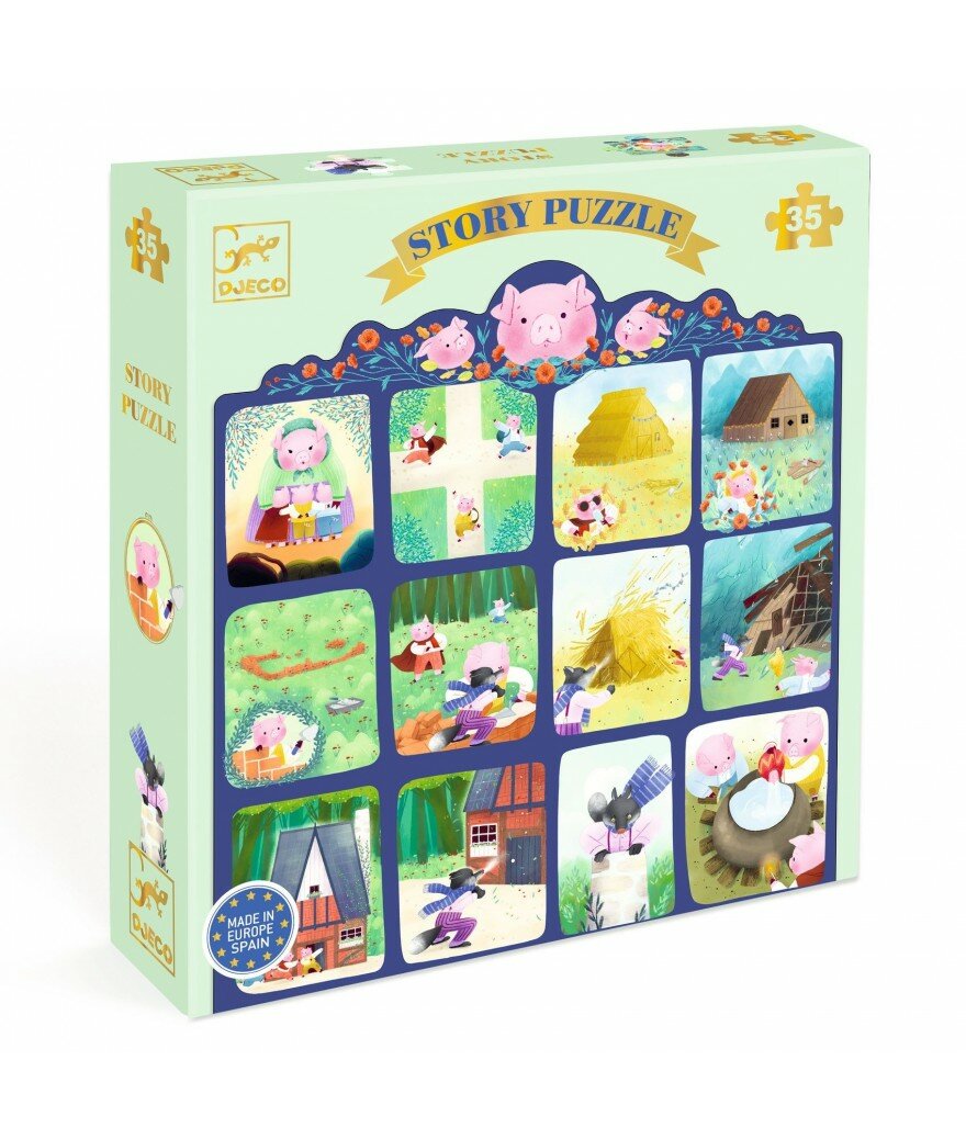 Djeco Story Puzzel | Three Little Pigs | 35 stukjes | Speel je Wijs